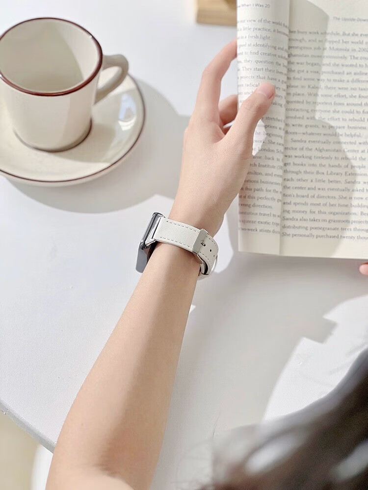 CHENSONG Compatible with Xiaomi (MI) REDMI Watch 6/5 Strap, Xiaomi Bracelet 9Pro/8Pro Strap, Leather Redmi Watch 5e Sim Strap, Quick-Release Metal Wristband, Black 5