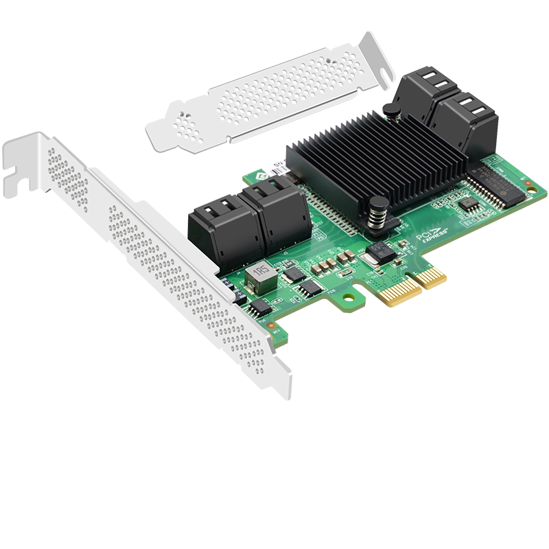 EB-LINK PCIe to SATA Eight-Port SAS Expansion Card, 8-Port RAID Disk Array Card, HDD SSD Solid State Drive Adapter Card, Can Be Used As System Drive, Supports RAID0/1