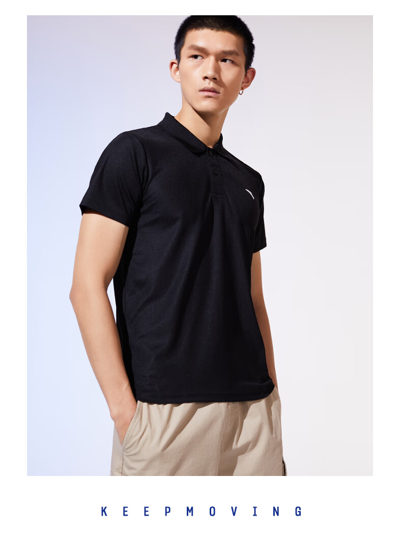 安踏polo短袖a001净白男士休闲antat