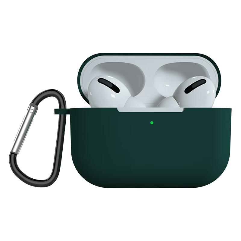 KMaxAI AirPods Pro 2nd Generation Protective Case, Silicone Soft Shell with Lanyard And Hook, Apple True Wireless Earphones 2, C-Type Frosted Cover, Anti-Fingerprint, Solid Color Simple Design, Midnight Gree