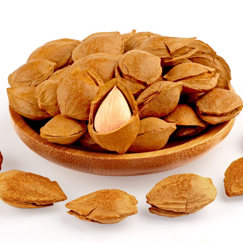 新边界 手剥小白杏核400g新疆特产奶油味开口小杏仁坚果炒货休闲零食