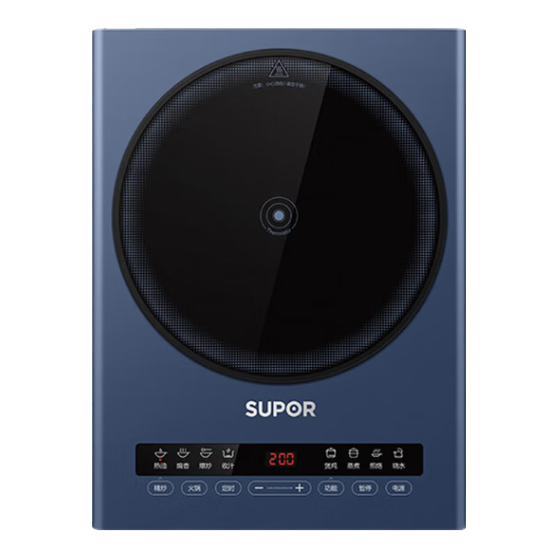 SUPOR ZMD Anxin Series, Plain Color Body, Four-Step Stir-Fry Process, Timer, 22 Heat Settings with Fine Division, LTE Reinforced Microcrystalline Plate, Induction Cooker C22-IH963D