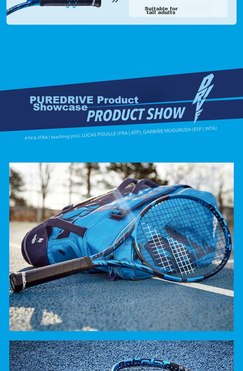 Babolat PURE DRIVE Professional Carbon Tennis Racket, Babolat 2025 Model PD, for Li Na And Wang Xinyu [Pre-Strung] 12