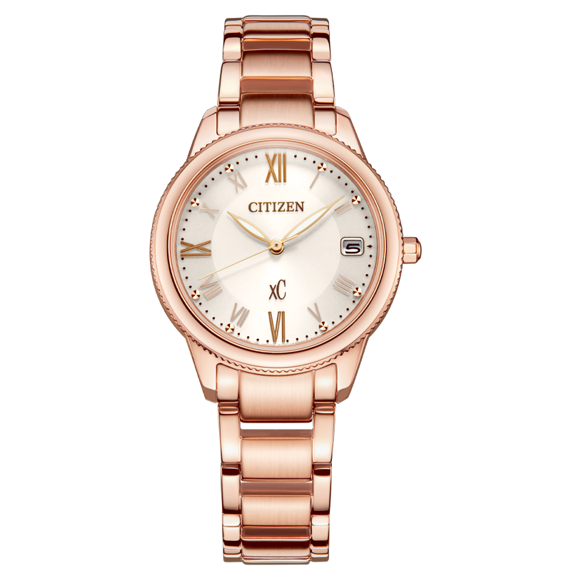 CITIZEN xC Series Women's Japanese Solar-Powered Watch with Date Display Stainless Steel Band Fashion Gift EO1232-56W