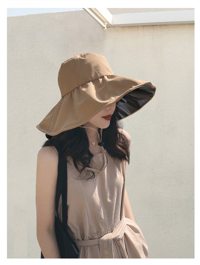 XUEXIMAN UV Black Gel Sun Protection Hat for Women, Summer Face-Covering Sunhat, Wide Brim Fishing Hat for Cycling 12