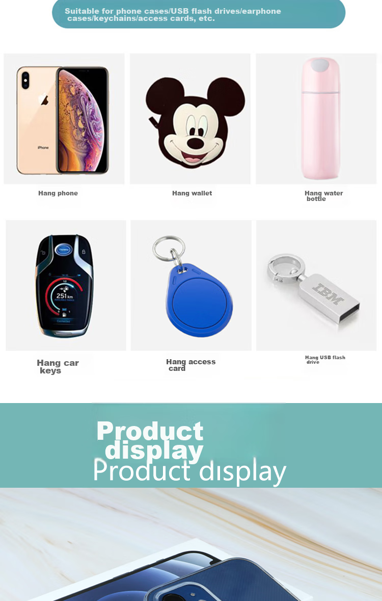 ESCASE Phone Lanyard Wrist Strap Camera Short Cord Wallet USB Drive Key ID Pendant Suitable for Apple 16 Pro Huawei Mate 70 Pro Silicone Soft Version Rainbow Color ES-XS2 7