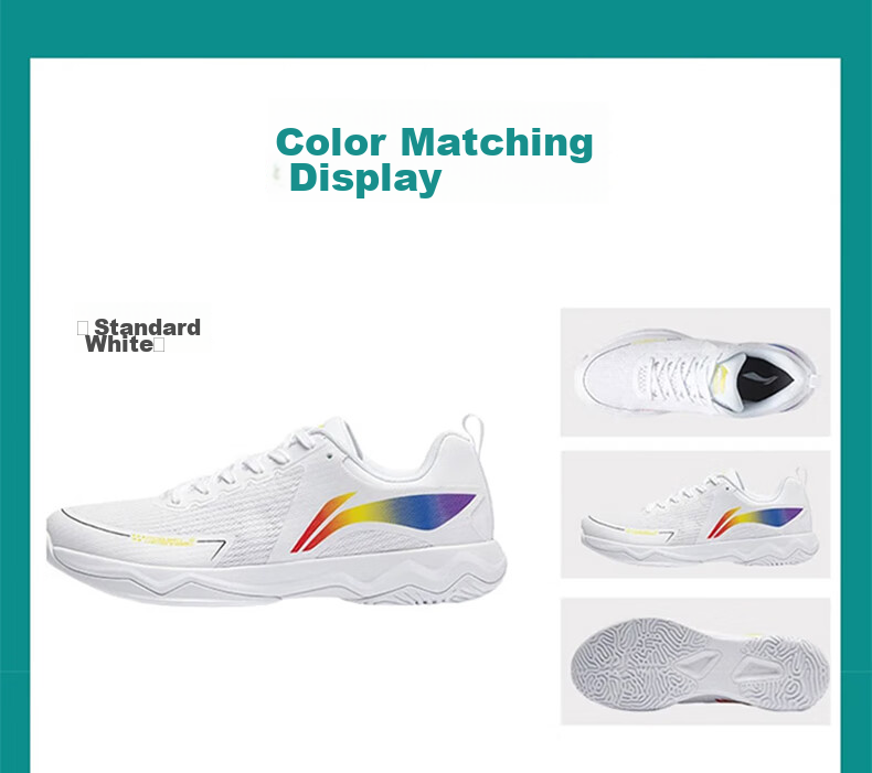 Li-Ning Table Tennis Shoes Qilin 3.0ESS Unisex Anti-Slip Shock-Absorbing Sports Shoes Training Shoes Standard White Size 39 7