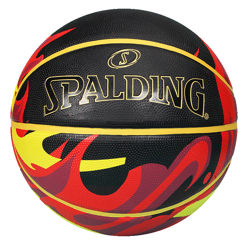 SPALDING Flame Outdoor Rubber Size 7 Basketball, 84-758Y