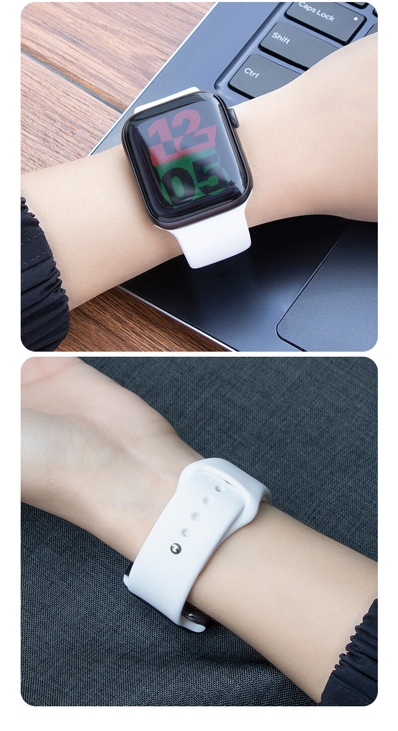 Weiqiantu Compatible with Apple Watch Series 12/11/10/9/8/7/6/ultra4/32, Sports Silicone Watch Band for Men And Wome 19