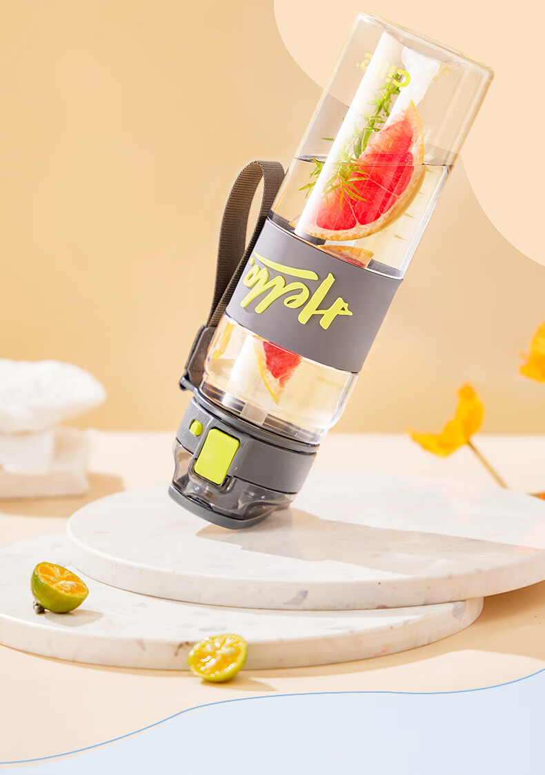 Cille Plastic Cup Outdoor Tritan Material Straw Cup for Men And Women Students Sports Water Bottle Portable Children's Dual-Use Cup 5