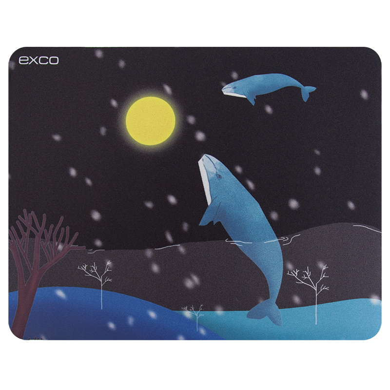 EXCO Whale Mouse Pad Small Size, Fine Surface Gaming Anime Cartoon Cute Laptop Office Mouse Pad Portable Add-On Washable 3541