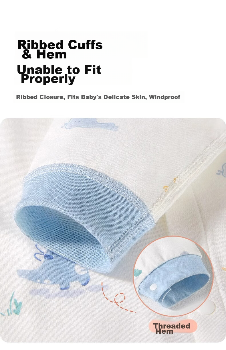 AIBEDILA Newborn Baby Romper Spring And Autumn Style, Pure Cotton Onesie, Unisex Baby Mid-Cut Bodysuit, Early Autumn Onesie, Size 90 9