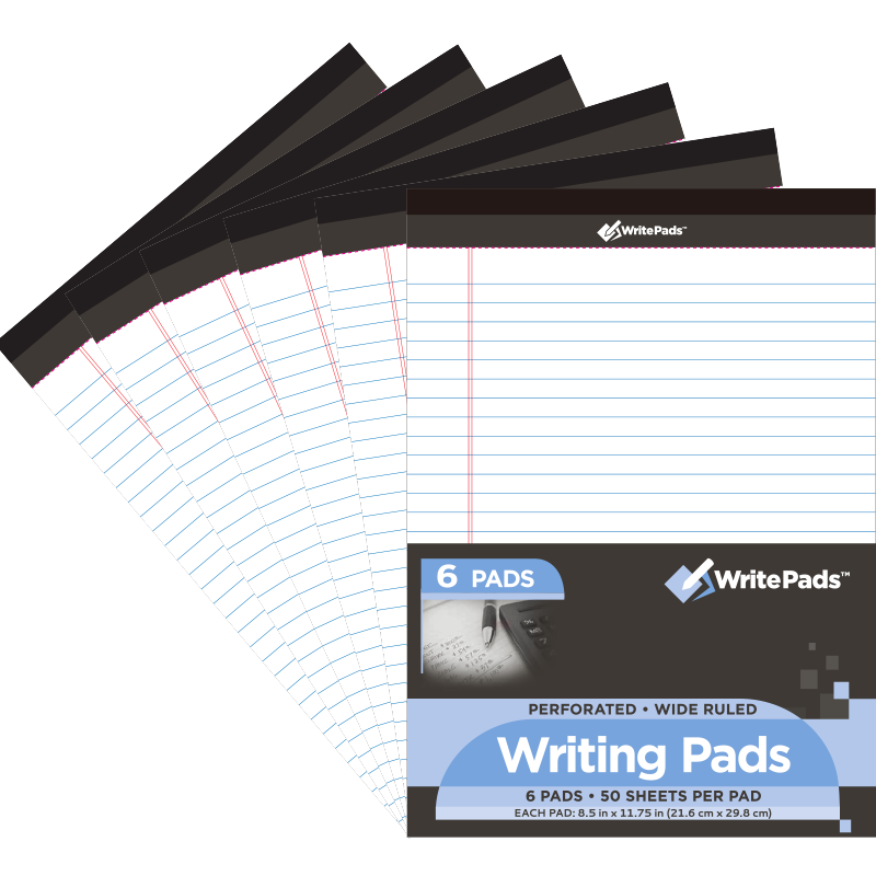 KAISA A4 Lined Notepad 50 Sheets WritePads 6-Pack KSU-0178