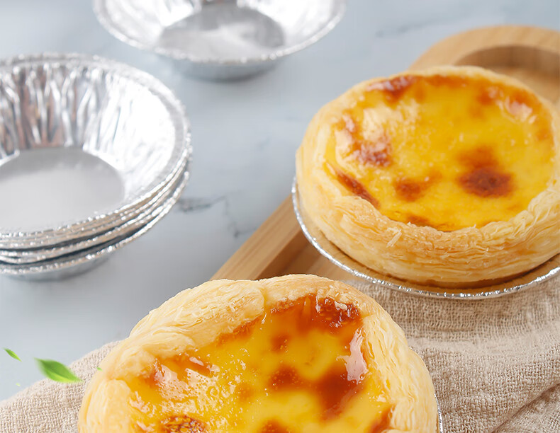 YOUAO Egg Tart Liners, Aluminum Foil [200 Pieces], Egg Tart Shells, Cake Cups, Air Fryer-Specific Foil Bowls, Egg Tart Molds 6