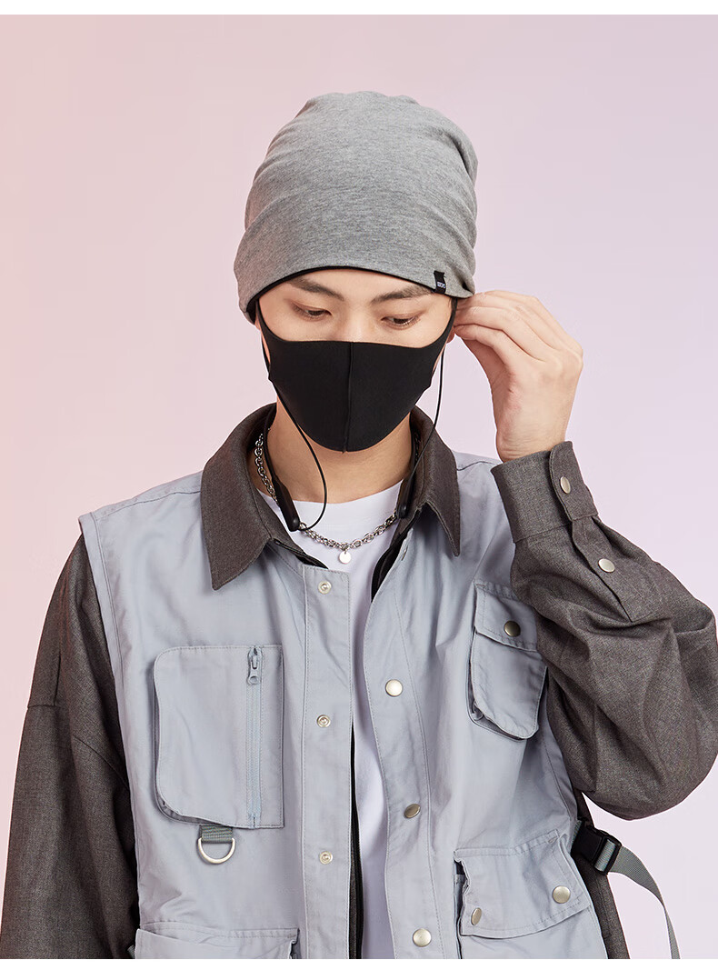CACUSS Hat for Men And Women, Spring And Summer Thin Cotton Balaclava, Warm Maternity Cap, Air Conditioning Hat, Black Large Size 14