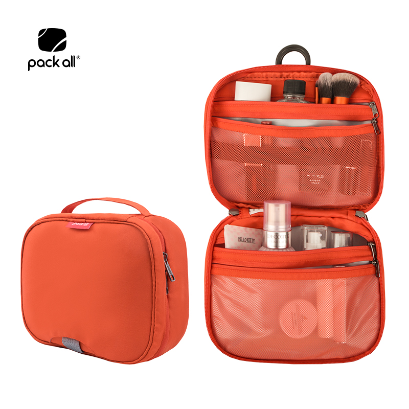 Pack All Toiletry Bag Travel Organizer Large Capacity for Men And Women Business Trip Portable Toiletries Storage Bag Orange