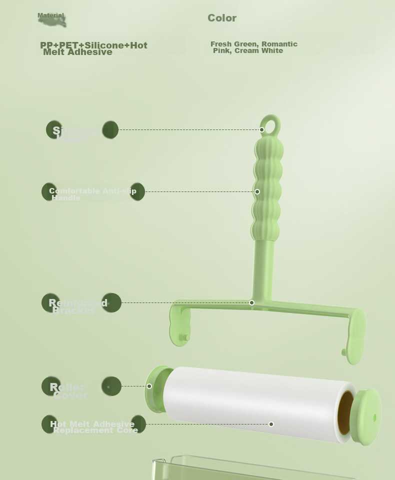 CHUSHE Lint Roller, 16cm Diameter, 7 Rolls, 420 Sheets, Clothes Lint Remover, Pet Cat Dog Carpet Cleaning Tool 19