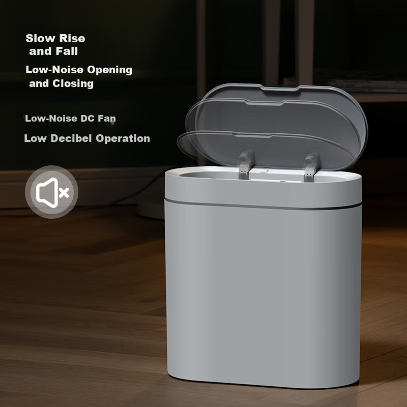JD Original Smart Sensor Trash Can Rechargeable Version, Bathroom Narrow Gap Kitchen Covered Garbage Bin, Medium Size