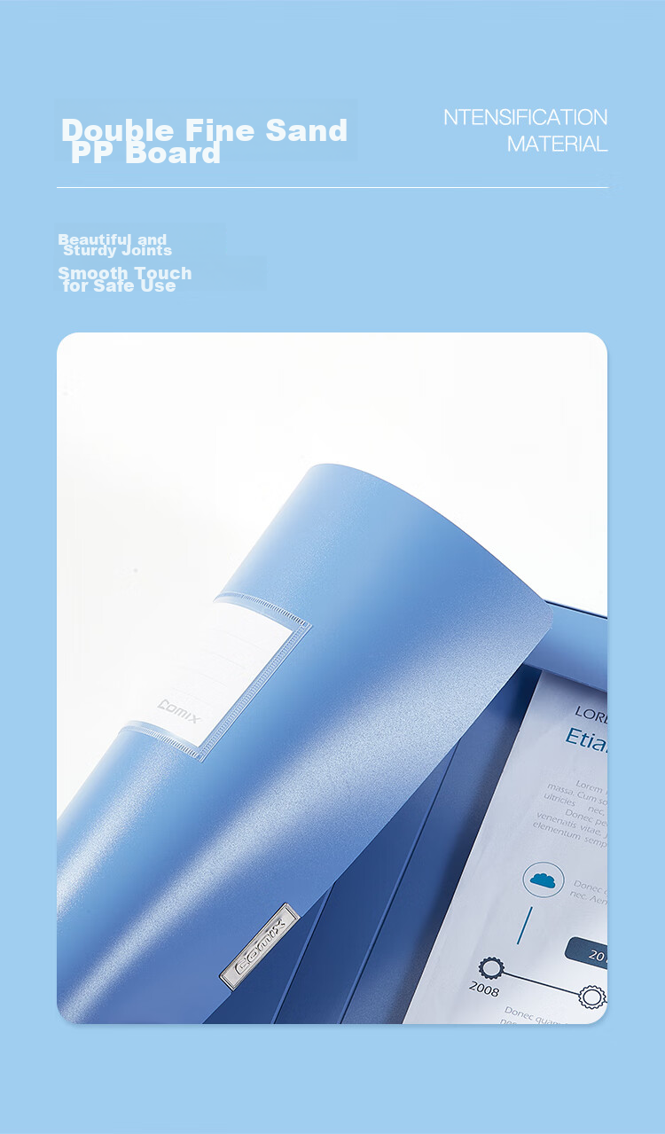 COMIX 22mm Durable Adhesive File Box/A4 Document Box/Storage Box, Blue, Office Stationery A1242 3