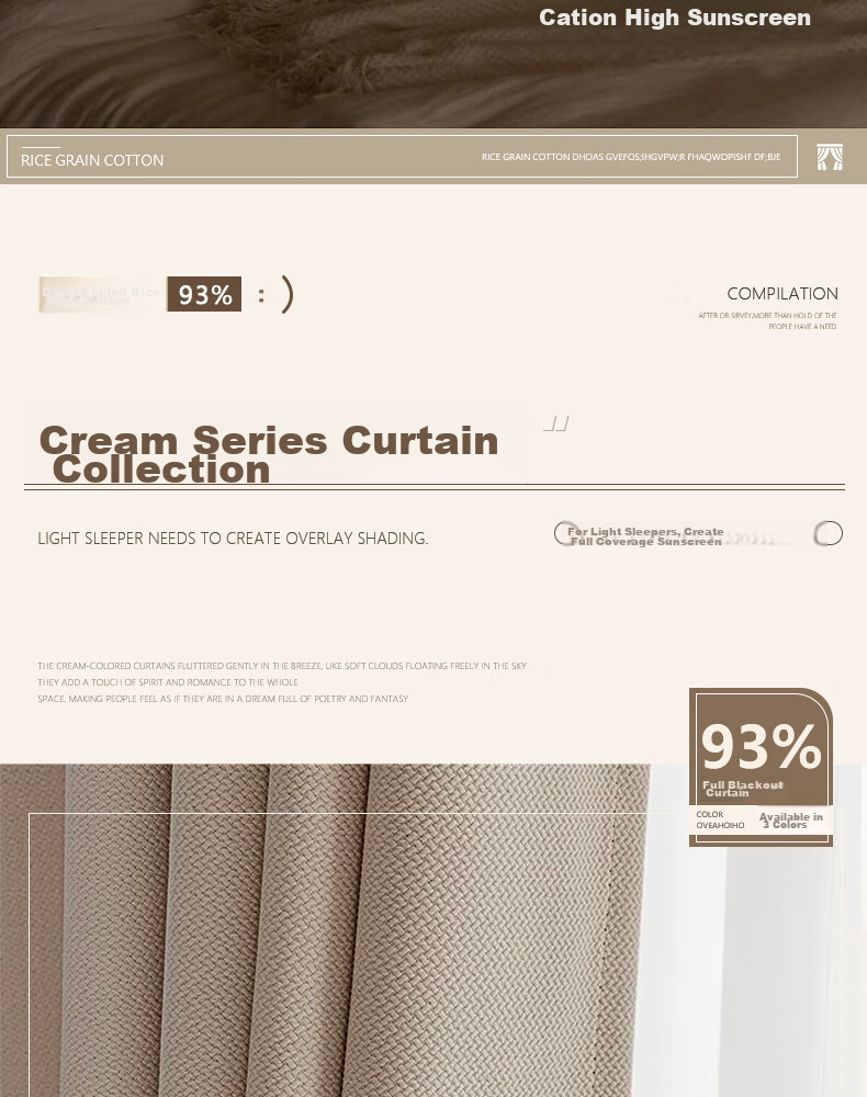 Ali Cotton Linen Milk Tea Color Curtains for Japanese-Style Living Room And Bedroom, High Blackout Heat Insulation Sun Protection with Hooks, 1.3m X 1.8m 2