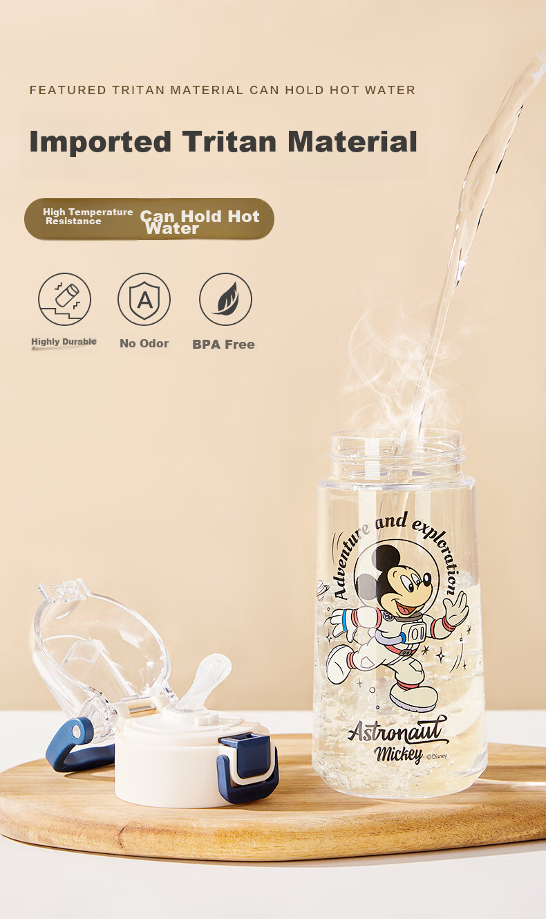 Cica Strawberry Bear Children's Water Bottle with Straw Cup for Boys And Girls, Tritan Material, Heat-Resistant, Suitable for Kindergarten And Elementary School Students' Use at School 4