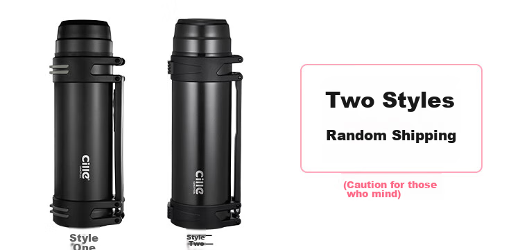 Cille Large Capacity Travel Kettle 304 Stainless Steel Household Electric Kettle Car-mounted Vacuum Outdoor Insulated Water Bottle Black 1.9L 2