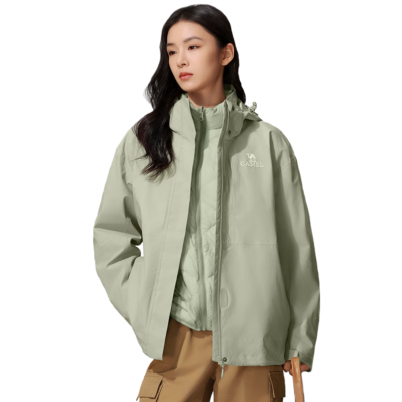 CAMEL 3-in-1 Thickened Down Jacket for Men and Women Couples Outdoor Climbing Jacket A23CA45121