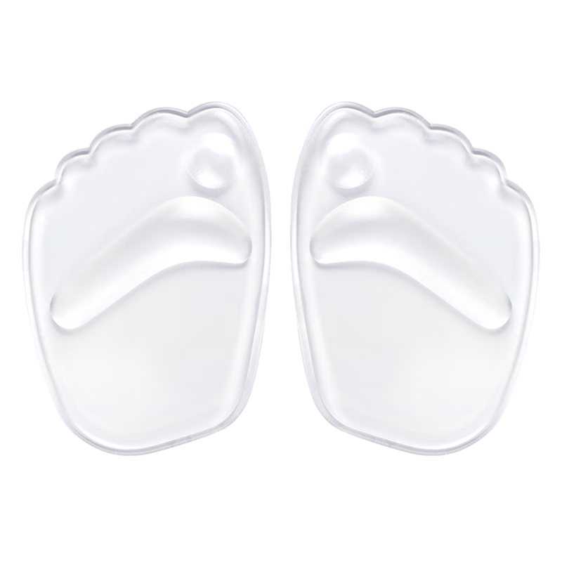 Maigaole 3 Double Summer Silicone Palm Pads, Women's Half-Size Insoles, High Heel Shoe Aid, Sandal Pain Prevention, Non-Slip, Ultra-Soft, Sweat-Absorbing, Transparent