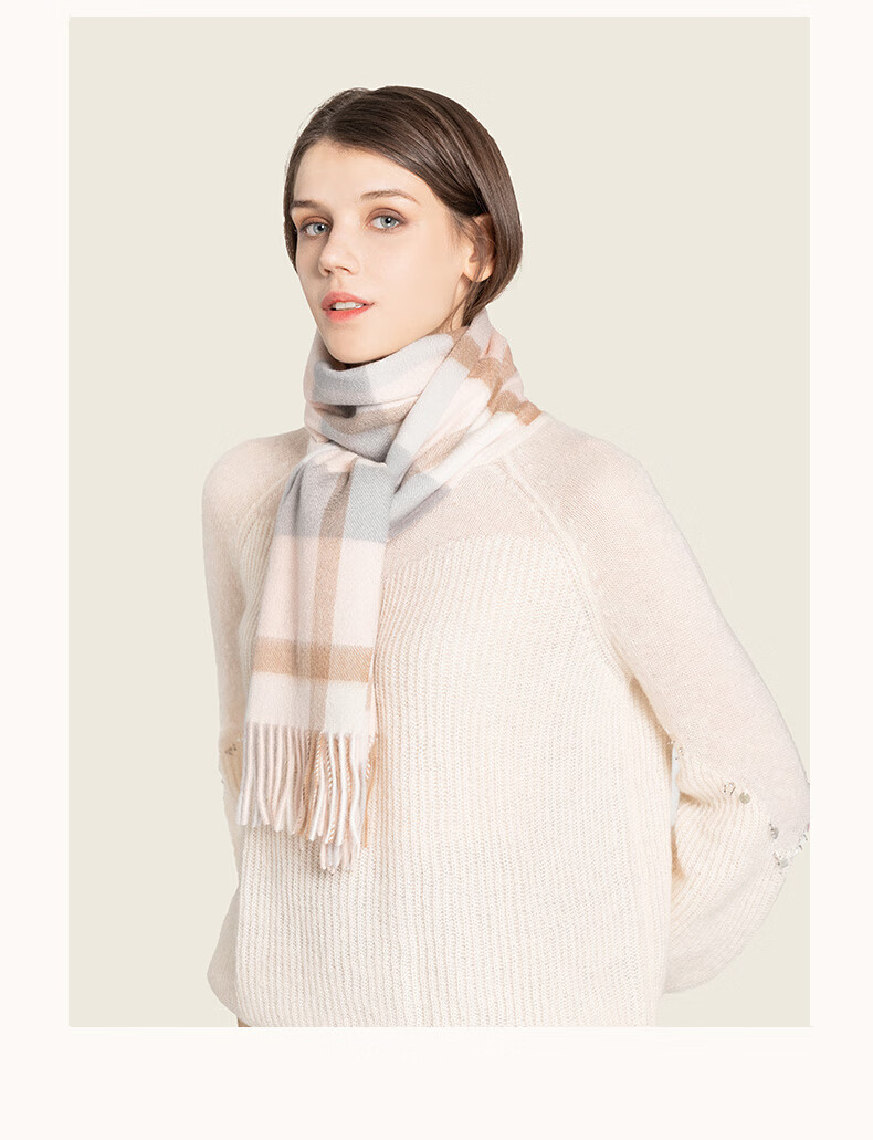 Siggi [Gift Box] Pure Cashmere Scarf for Women, Autumn And Winter British Plaid Shawl, Warm Neck Wrap, Mid-Autumn Festival And New Year Gift 3