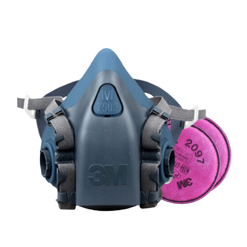 3M 7502 Silicone Dust Mask Respirator for Industrial Dust Filtration, Particulate Matter And Organic Vapor Odor Protection, Compatible with 2097CN Firefighting Mask