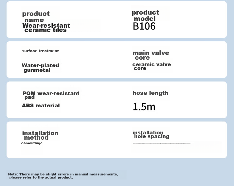 BSITN Shower Head Set, Bathroom Pressure-Increasing Shower Head Complete Set, Piano Key Bathroom Shower Head Gun, Gray B106 15