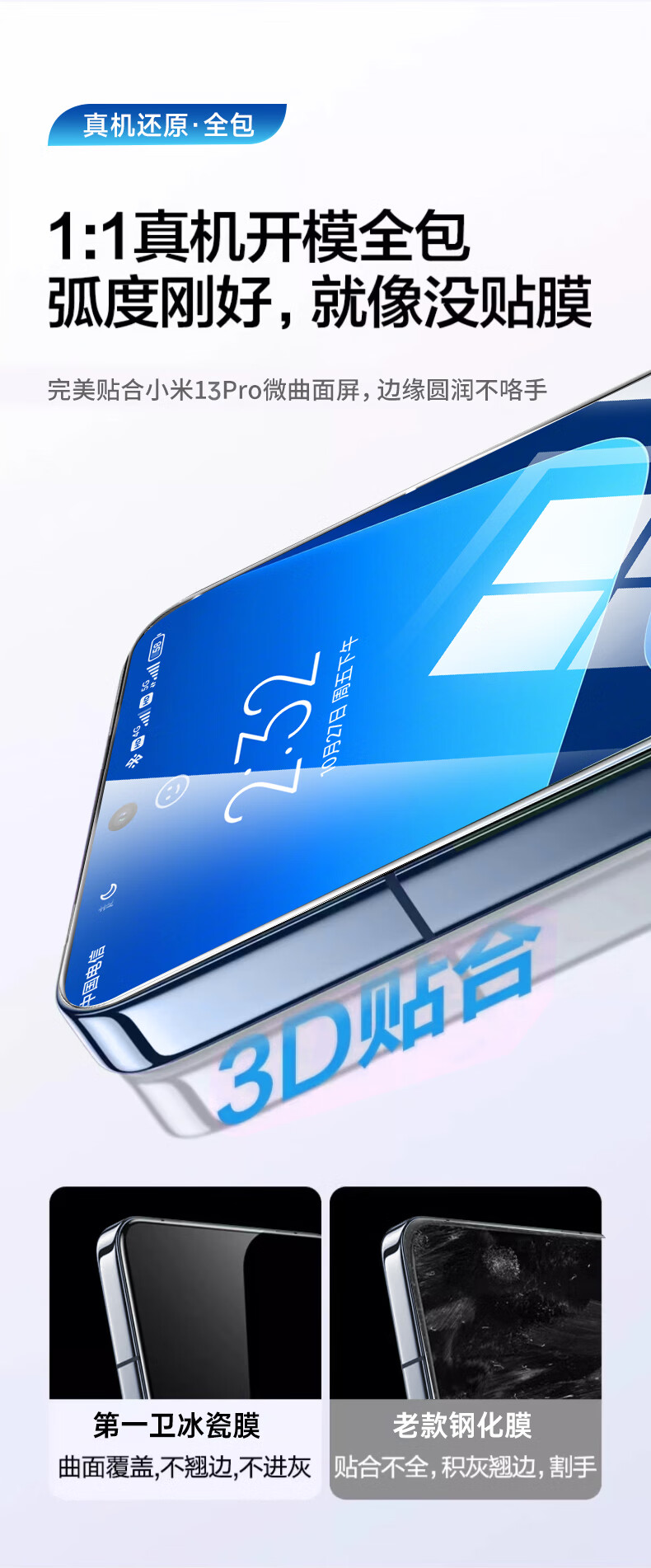 DIVI [Value Pack of 2] Screen Protector for Xiaomi 14 Pro/Ultra, Xiaomi 15 Pro/Ultra Tempered Glass Film, Soft Film, Full-Screen Fit, HD Clear, Anti-Fingerprint Protective Film 5