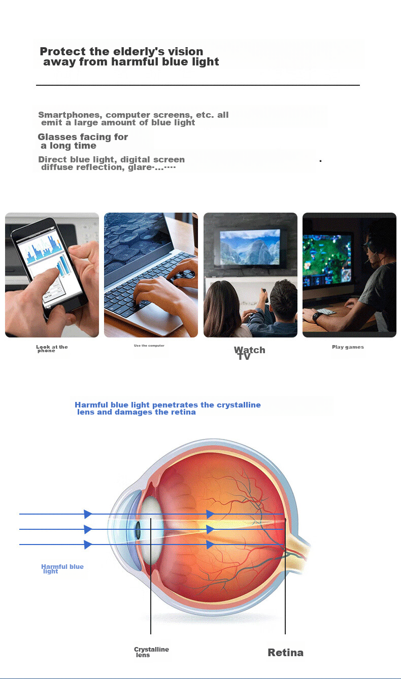 VGO Reading Glasses for Men And Women, Fashionable Ultra-Light High-Definition Anti-Blue Light Bifocal Glasses for Elderly, Model 9602 Black Silver 300 Degrees 13