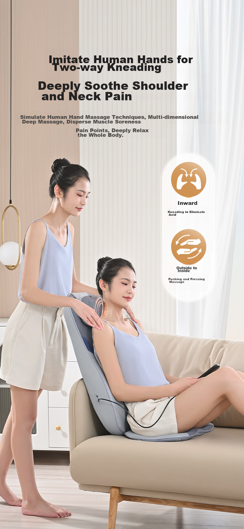 Haier [Mid-Autumn Festival Gift] Massage Cushion, Massager for Shoulder, Neck And Back, Full-Body Recliner Pad, Seat Cushion, Multifunctional Massage Chair Pad, Gift for Elders HQY-D134WPro 7