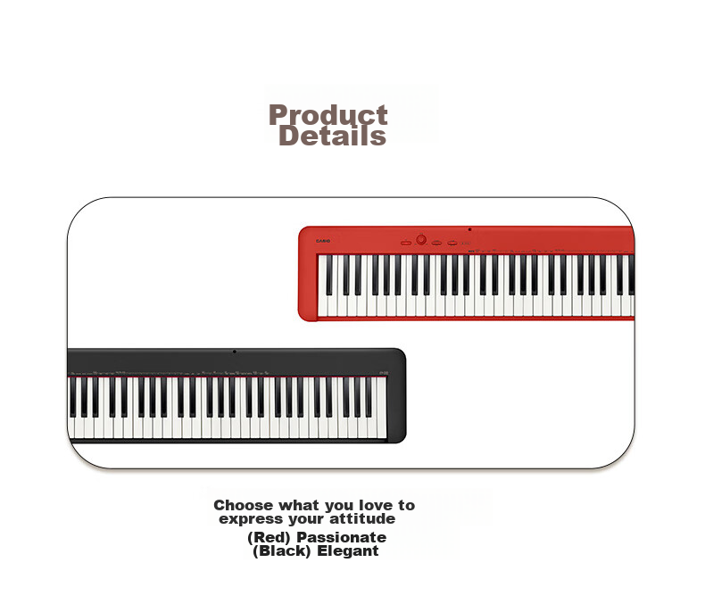 Casio Digital Piano EPS130 Red Electronic Digital Piano with 88 Weighted Keys, Beginner Standalone Unit, Wooden Piano Stand, Gift Package 26