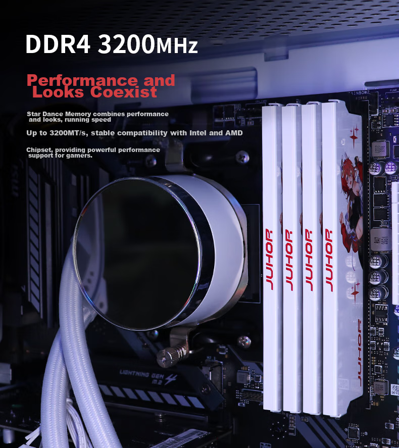 JUHOR 16GB (8GB X 2) Kit, DDR4 3200, Desktop Memory Module, Xingwu Series, Hynix Chips, CL16 4