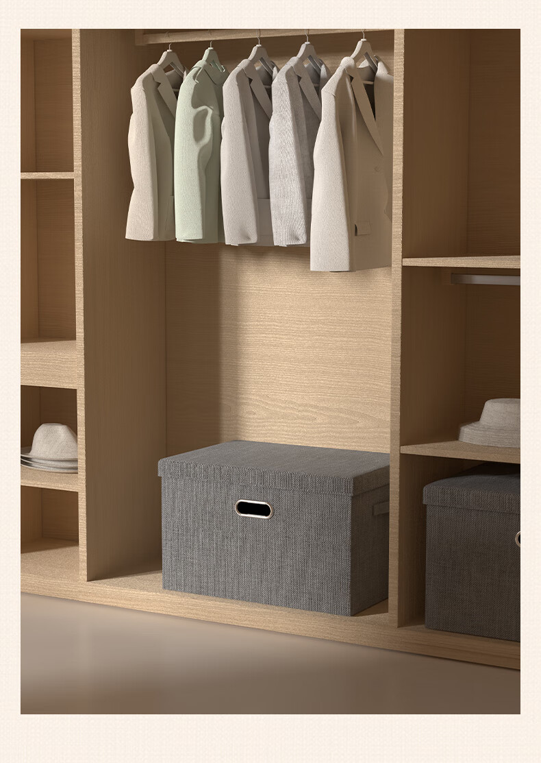 Bangnimeijia Clothes Storage Box, Bedroom Japanese-Style Organizer, Large Capacity Foldable Storage Container, Gray, Extra-Large Size 8