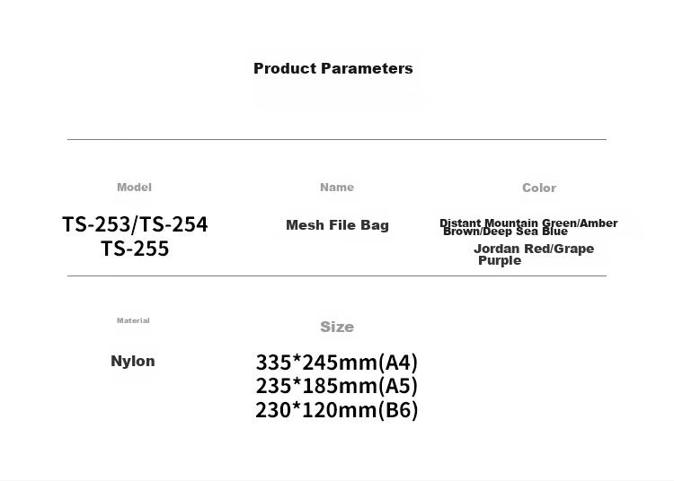 TIANSE Vintage Mesh Document Bag, Student A5 Transparent Stationery File Folder with Zipper for Exam Papers And Receipts Organization, A5 Set - 5 Colors, TS-254 5