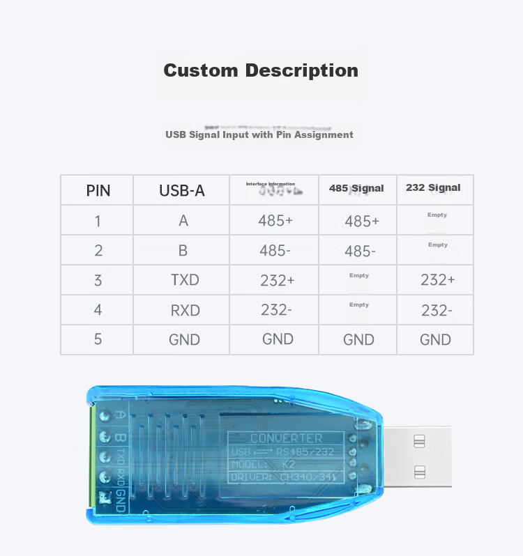 EB-LINK USB to 485/232 Converter, Nine-Pin Serial Data Cable, Computer COM Port Debugging Module, Communication Cable Adapter 6