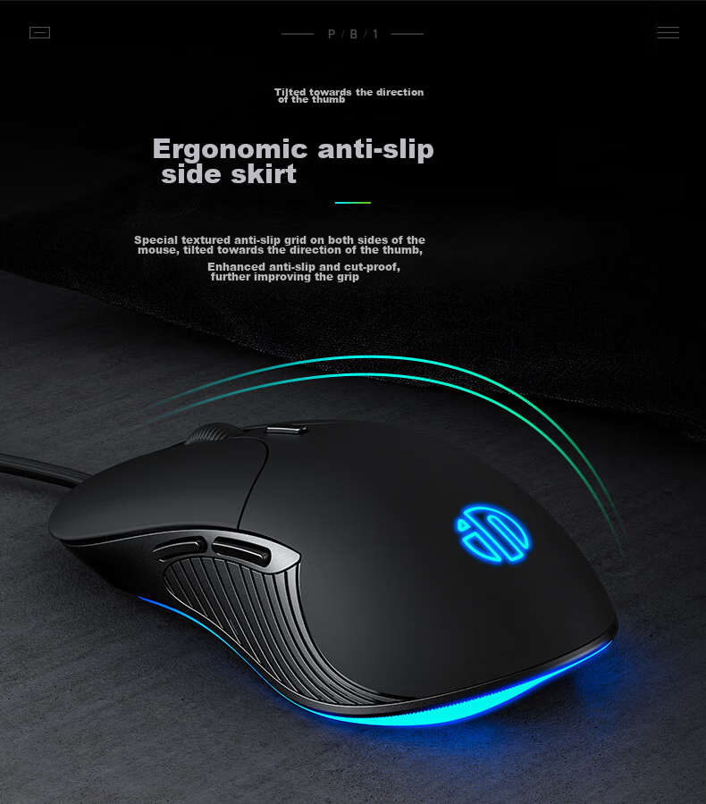 INPHIC B1 Wired Gaming Mouse, Macro Light-Sound Office Ergonomic USB Interface, Compatible with Laptops And Desktops, White 4