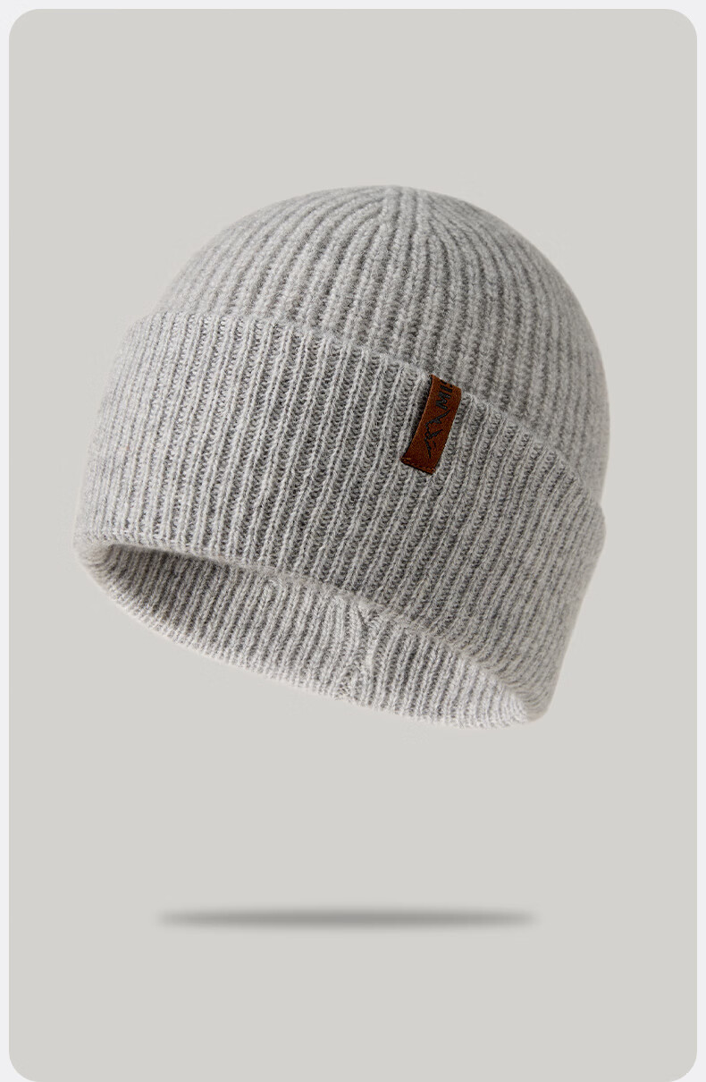 MISSION UV Pure Wool Warm Knit Hat, Autumn And Winter Thickened Knitted Cap, Cold Hat, Winter Hat, Outdoor Ear Protection Cold Cap, Men's Winter Hat 13