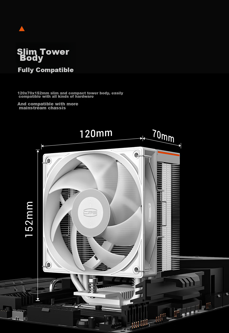 PCCOOLER RT500 ARGB WH Digital Display CPU Air Cooler (5 Heat Pipes / Temperature Display / Triangular Wave Fin / 1700 / AM5) 6