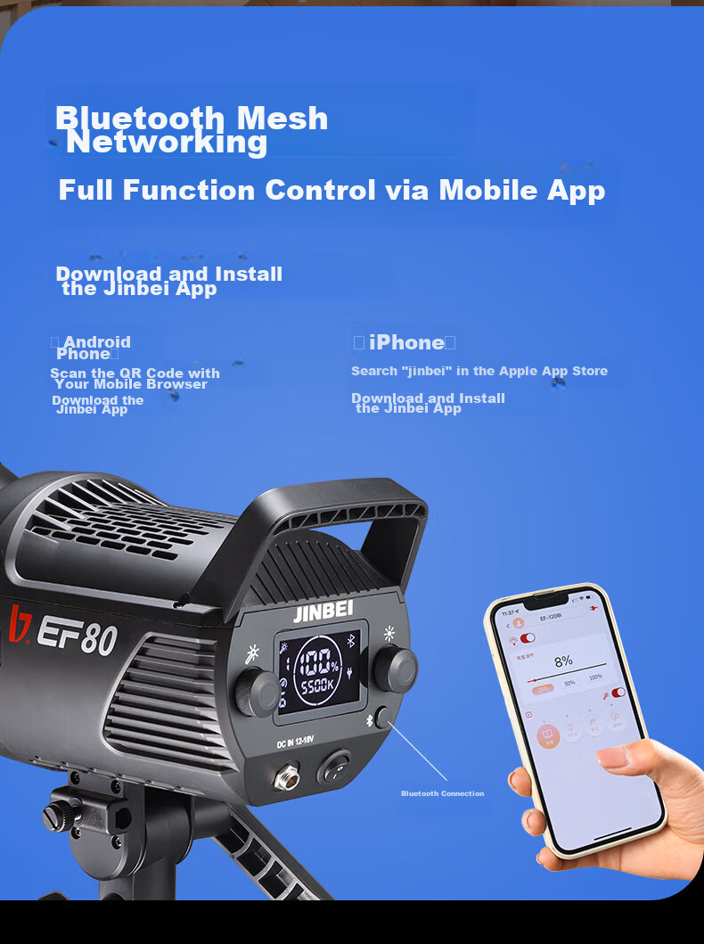 JINBEI EF80 Fill Light, LED Handheld, Indoor And Outdoor Photography, Videography Interview Lighting, Video Live Streaming Light, Portrait Beauty Food Jewelry Photography Light, Outdoor Portable Constant Soft Light 14