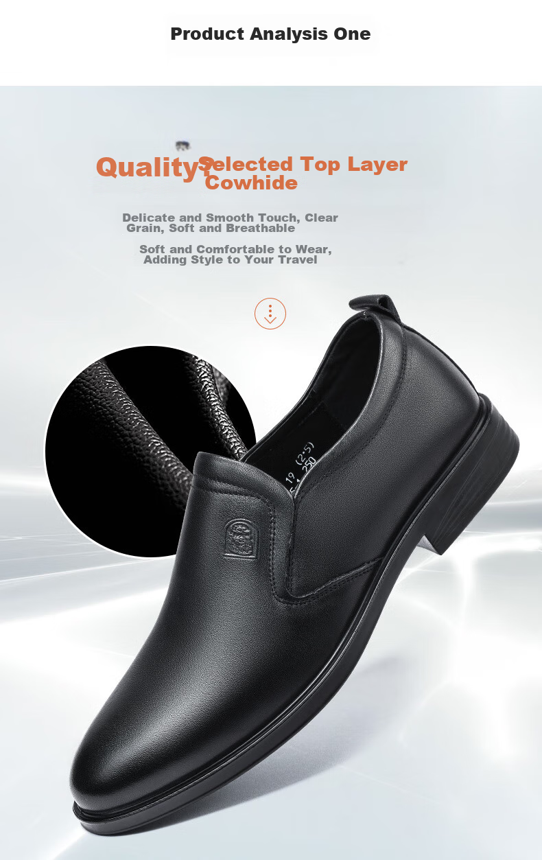 LAORENTOU Men's Leather Shoes, Top-Grain Cowhide Slip-On Business Casual Shoes Driving Shoes Loafers for Men A30305 Black 43 9