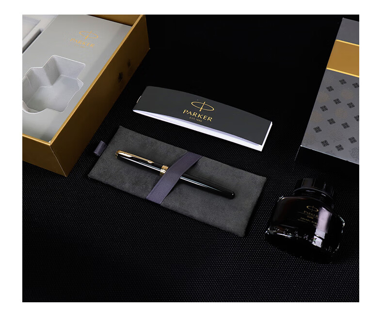 PARKER High-End Fountain Pen, Luxury Business Gift, Light Luxury Present, Zhuoer Steel Rod Gold Clip Ink Pen, Ink Gift Box, Mid-Autumn Festival Gift for Friends, Baitiao Discount 11