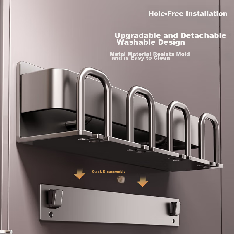 Baihan Toothbrush Holder, Bathroom No-Drill Mouthwash Cup Wall-Mounted Electric Toothbrush Space Aluminum Rack