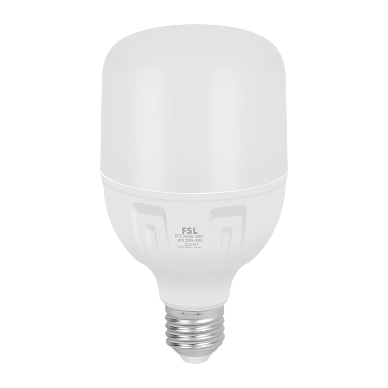 Foshanzhaoming (FSL) LED Bulb, 20W Cylindrical Globe Bulb, Energy-Saving Lamp, High-Power Lighting, Super Bright Bulb, E27 Screw Base, Cool White (6500K)