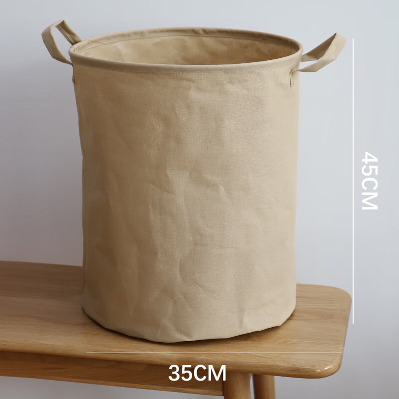 Yuanben Cotton Linen Fabric Laundry Hamper, Foldable Large-Size Dirty Clothes Basket, Ins Storage Bin, Open-Top Storage Basket
