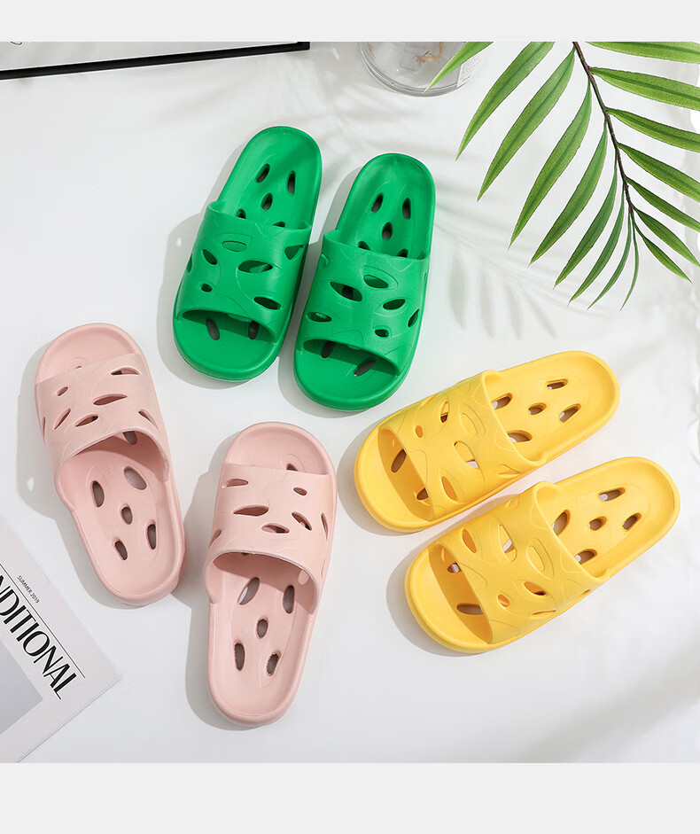GUOLUOFEI Bathroom Slippers for Men And Women, Summer Indoor Shower Hollow Water-Draining EVA Bathroom Sandals, White, Size 40-41 14