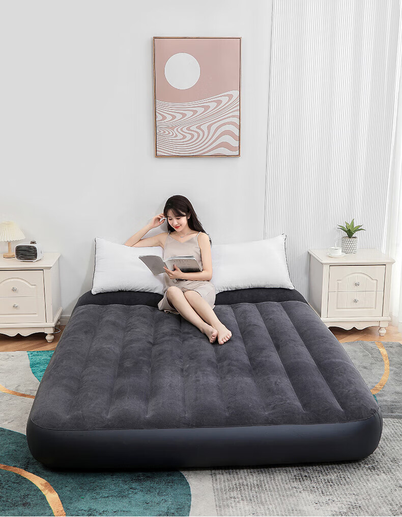 INTEX Double Large Inflatable Air Mattress with Built-In Electric Pump, Pillow, Automatic Inflation, for Car And Home Use, Foldable Bed for RV 64150 15
